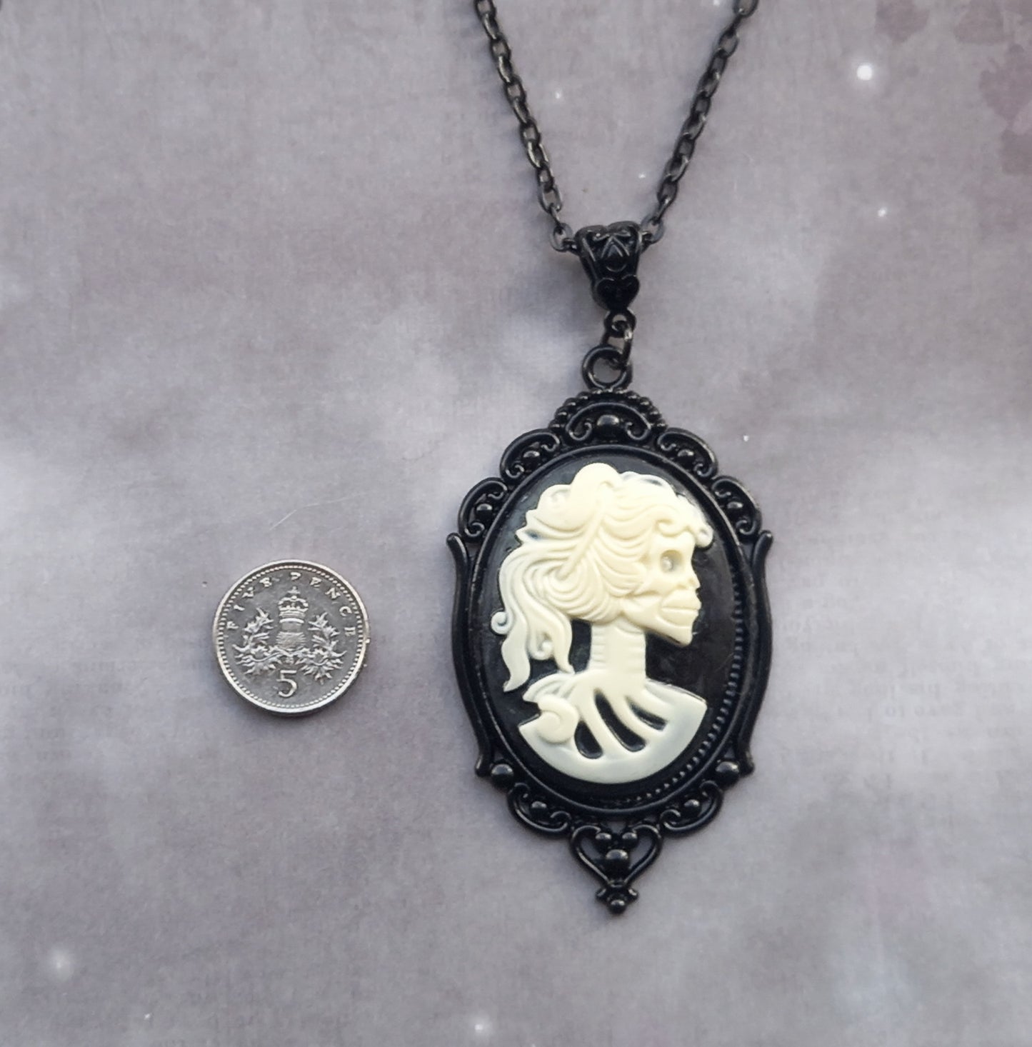 Skeleton Cameo Necklace
