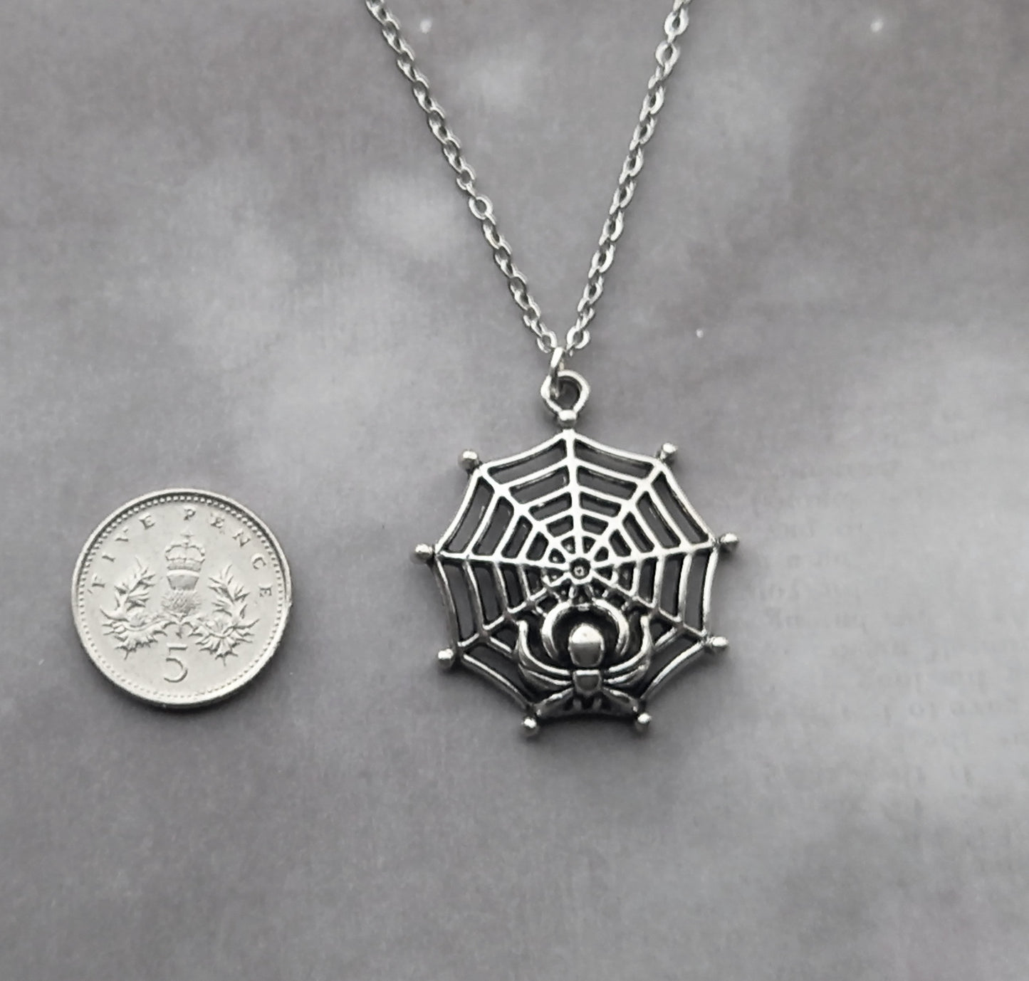 Spider and Web Necklace