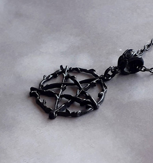 Black Rustic Pentagram Necklace