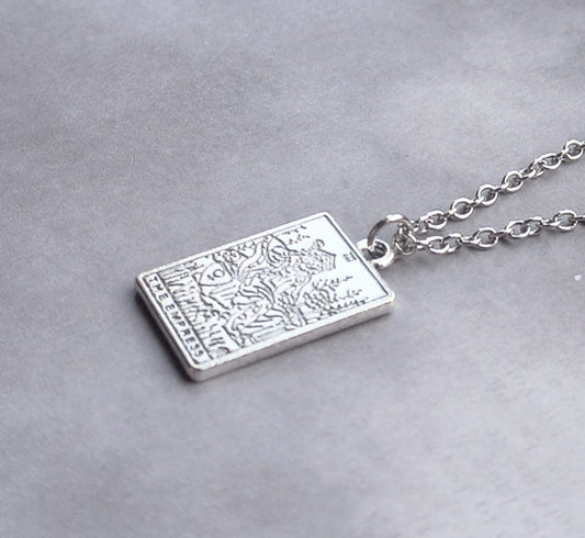 The Empress Metal Tarot Card Necklace