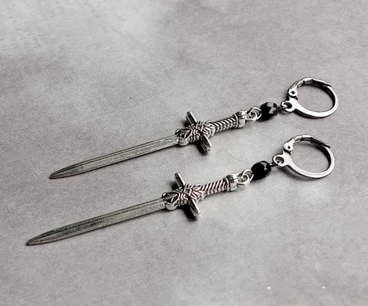 Sword Mini Hoop Earrings