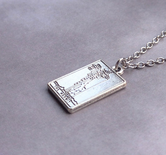 The Hermit Metal Tarot Card Necklace