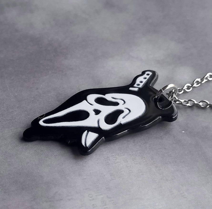Scream Face Acrylic Necklace