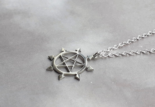 Chaos Pentagram Steel Necklace