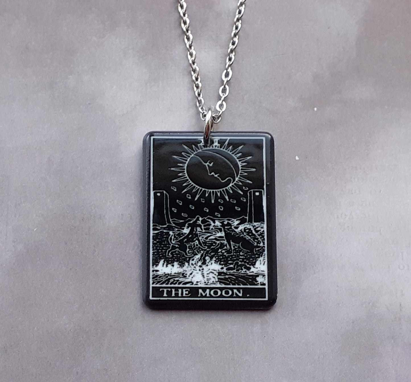 Black Tarot Necklace  - The Moon