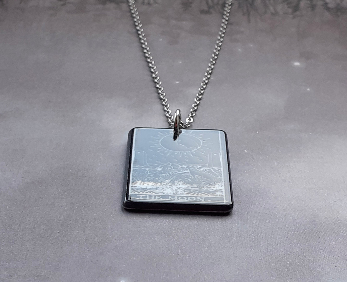 Black Tarot Necklace  - The Moon