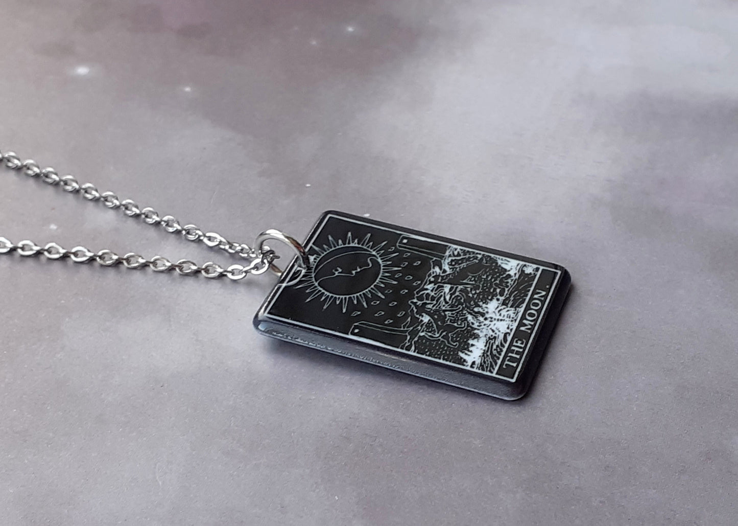 Black Tarot Necklace  - The Moon