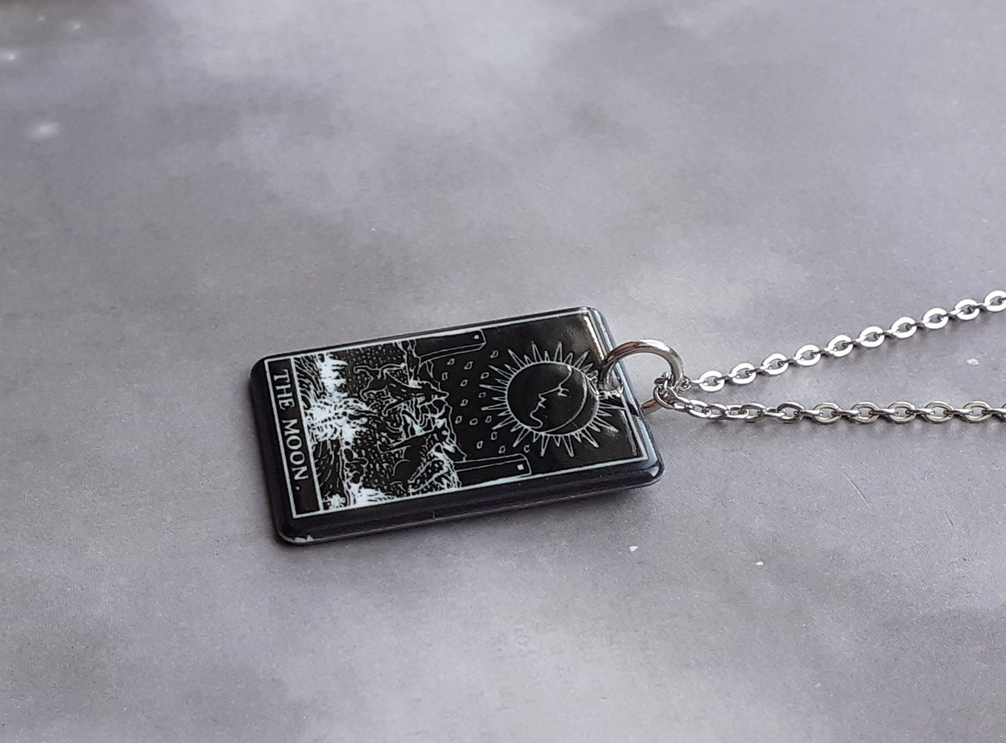 Black Tarot Necklace  - The Moon