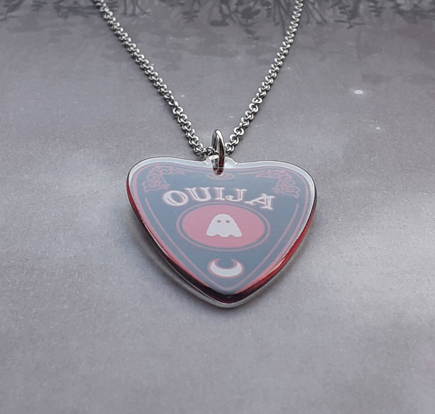 Ghostly Planchette Acrylic Necklace