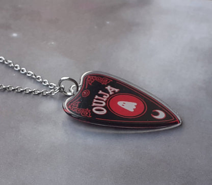 Ghostly Planchette Acrylic Necklace
