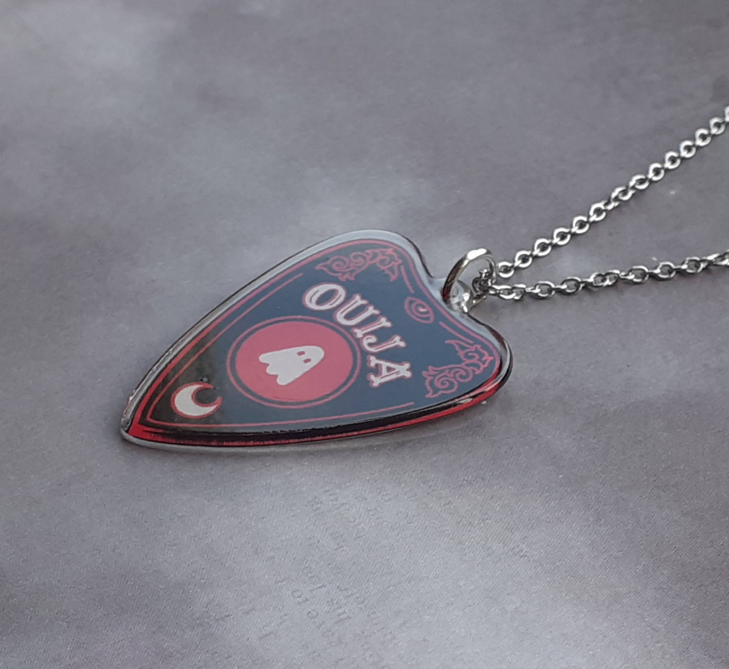 Ghostly Planchette Acrylic Necklace