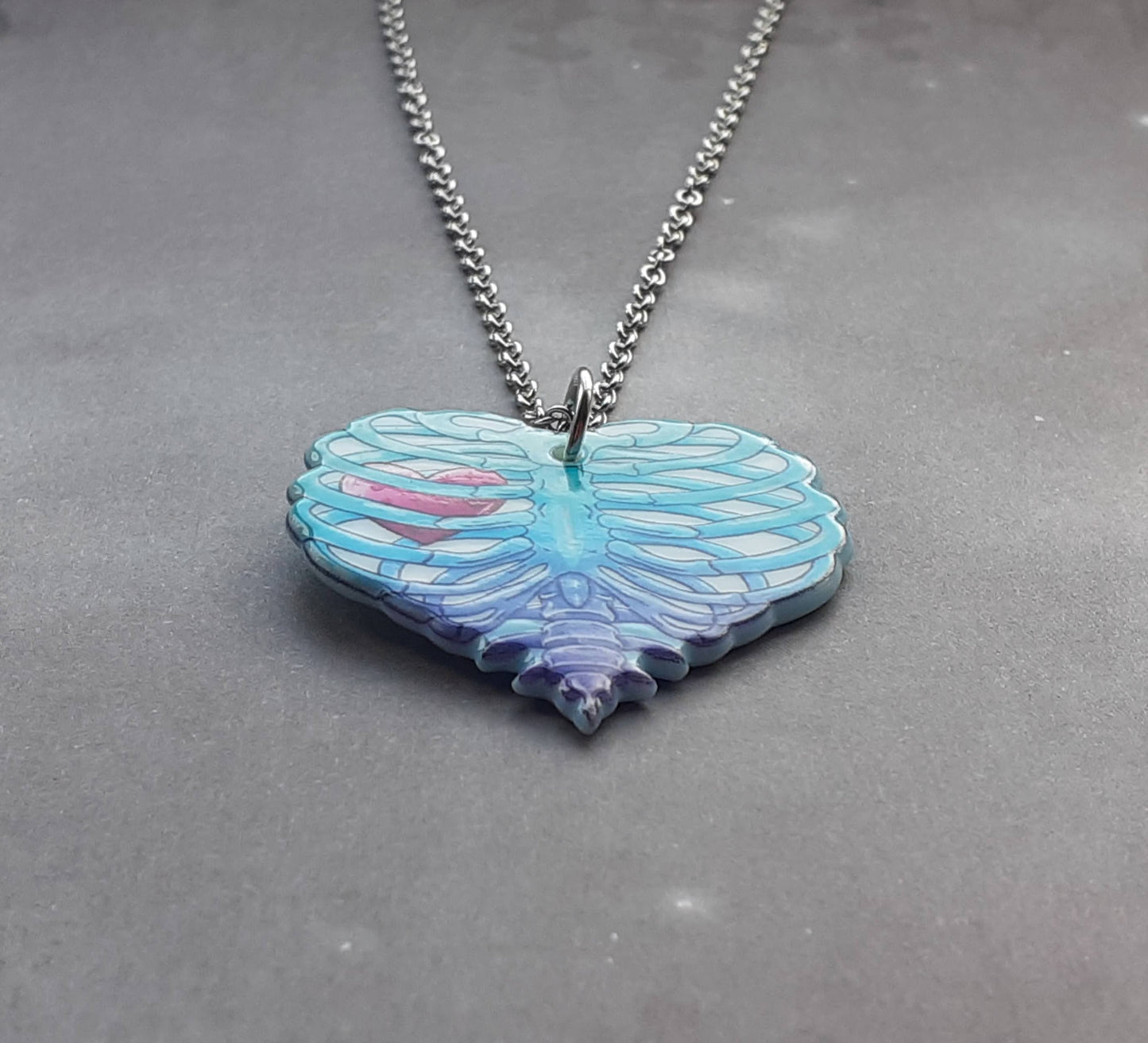 Rib Cage Heart Necklace