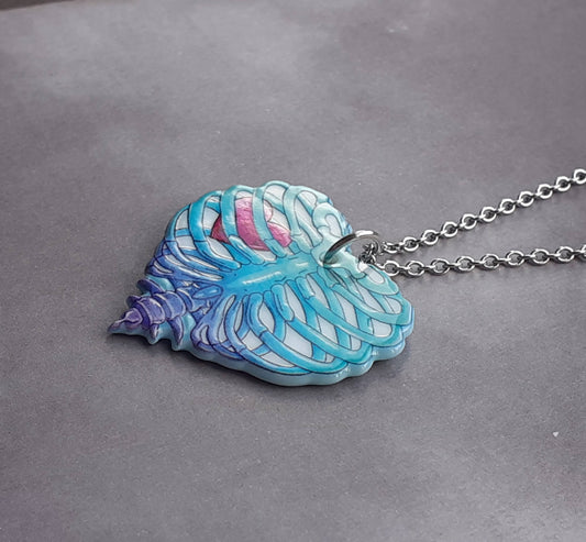 Rib Cage Heart Necklace