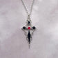 Black and Red Vampire Cross Necklace