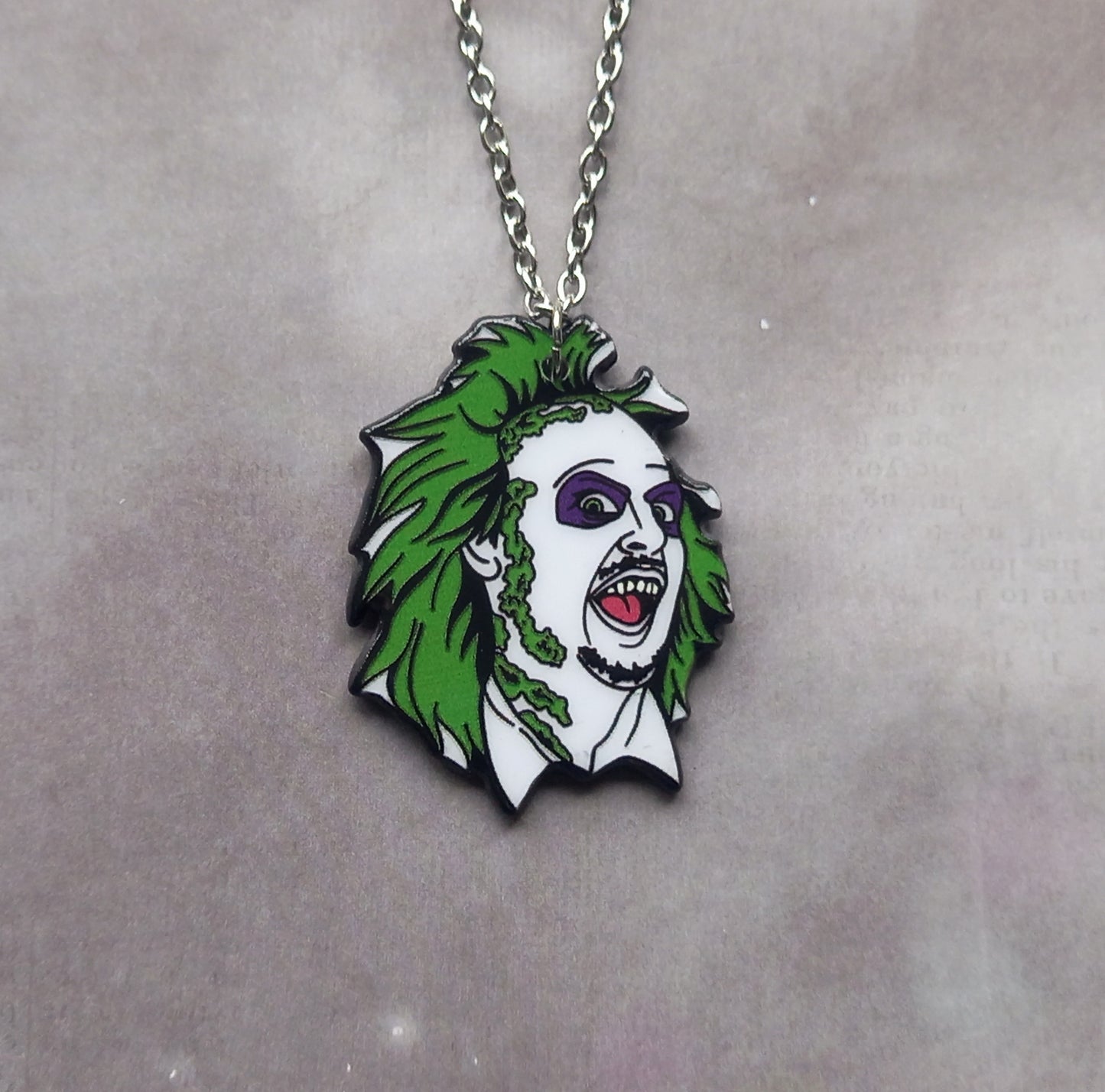 Beetlejuice Acrylic Necklace