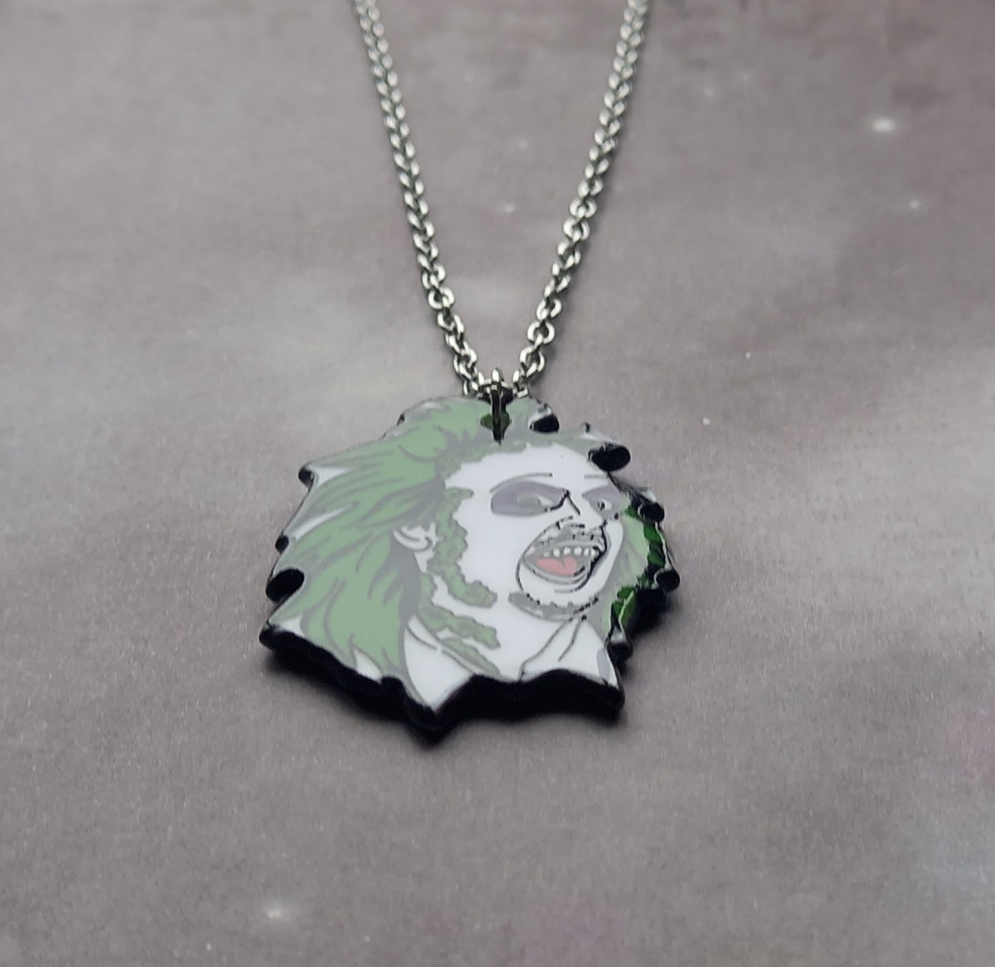 Beetlejuice Acrylic Necklace
