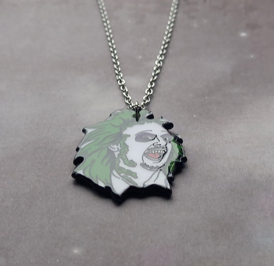Beetlejuice Acrylic Necklace