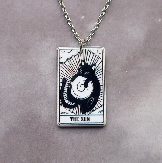The Sun Cat Tarot Card Necklace