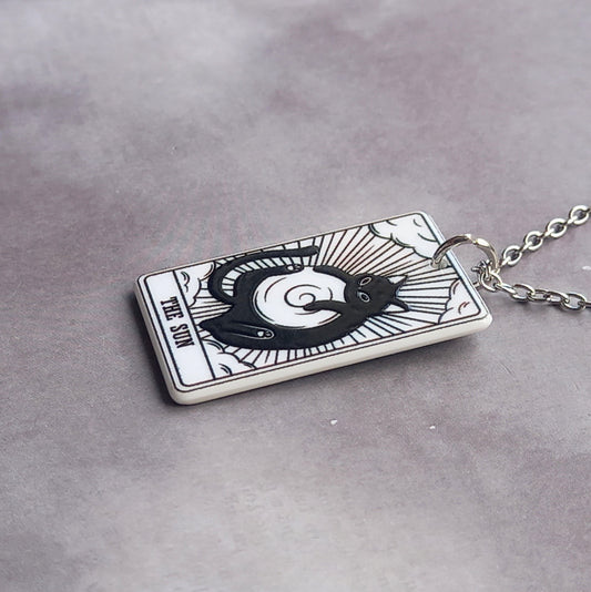 The Sun Cat Tarot Card Necklace