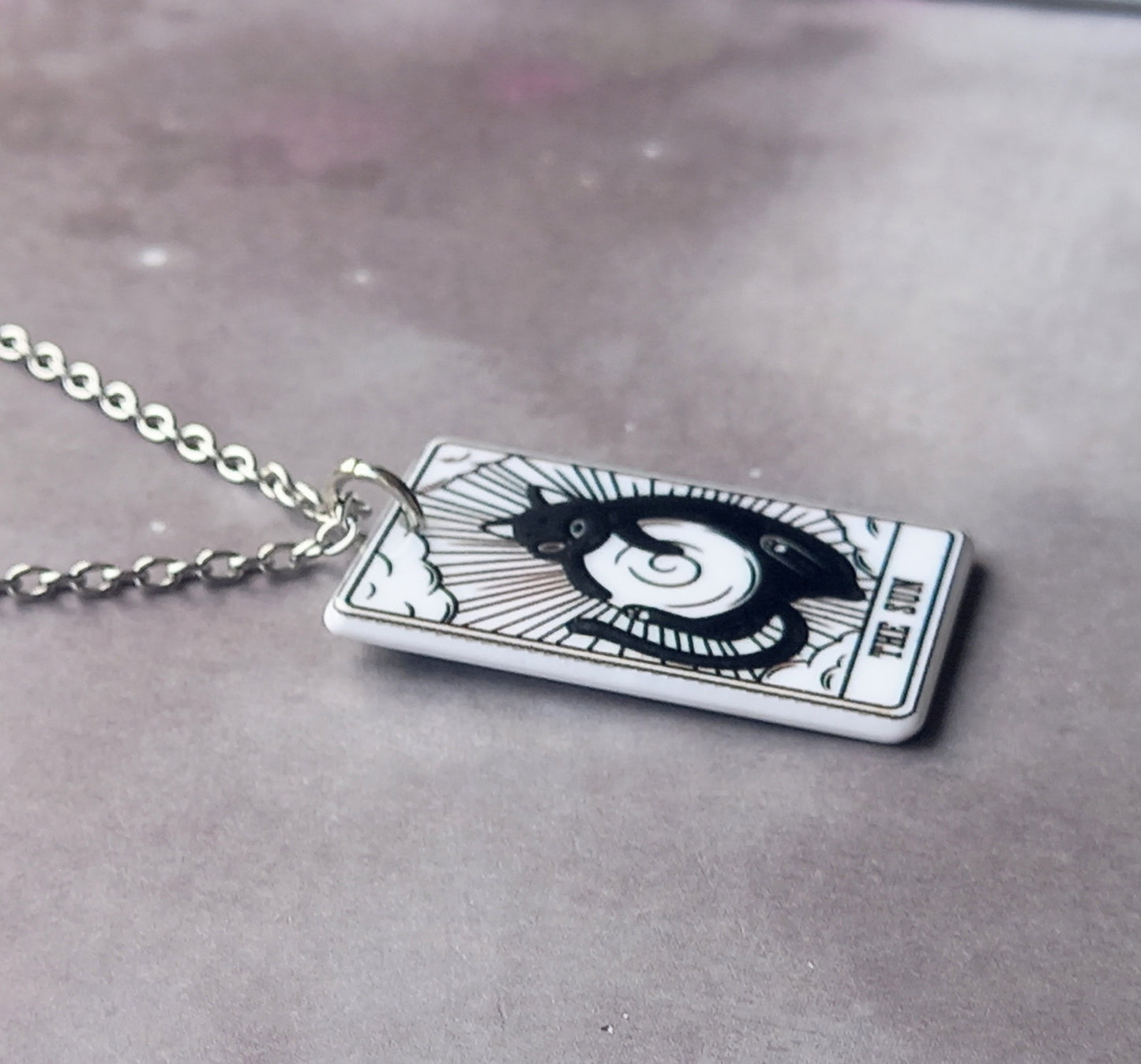 The Sun Cat Tarot Card Necklace