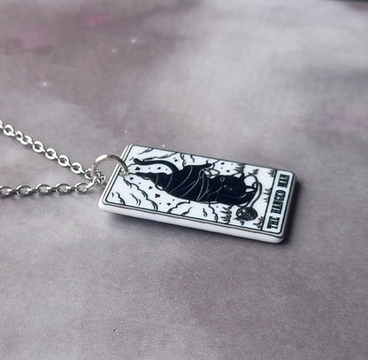 The Hanged Man Cat Tarot Card Necklace