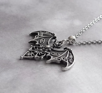 Gothic Bat Necklace