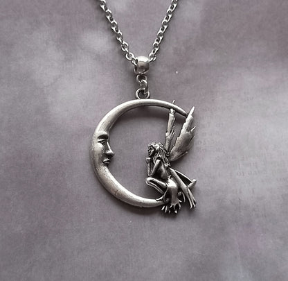Moon and Fairy Necklace