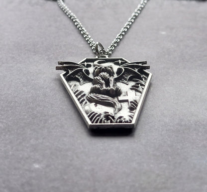 Bat Cat Coffin Necklace