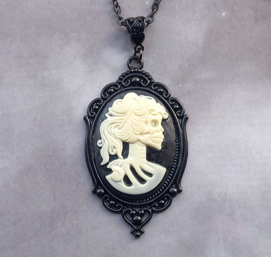 Skeleton Cameo Necklace