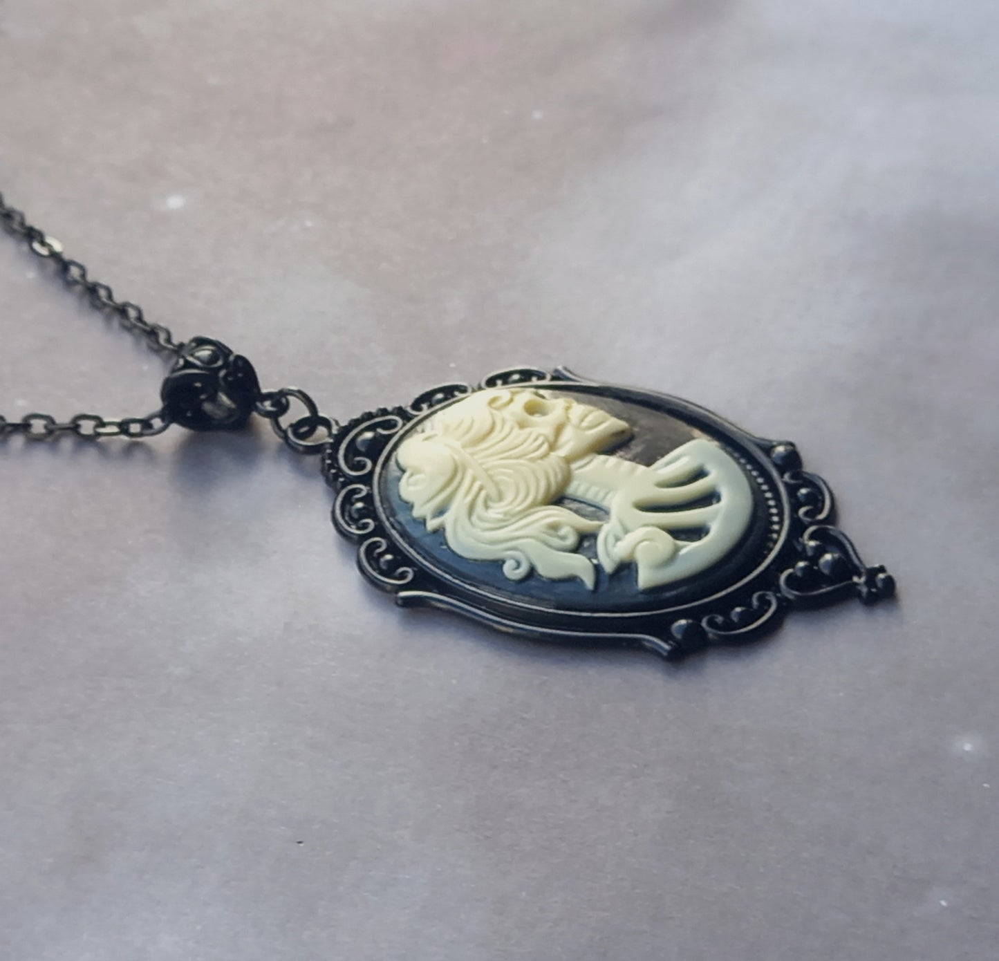 Skeleton Cameo Necklace