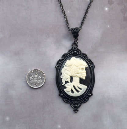 Skeleton Cameo Necklace