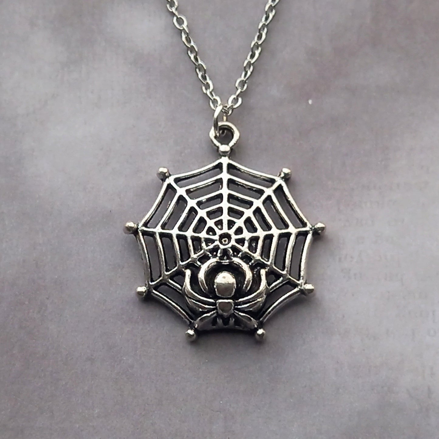 Spider and Web Necklace