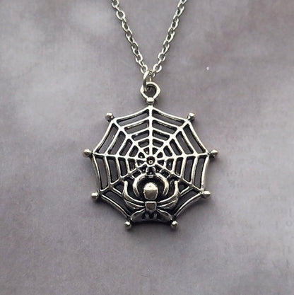 Spider and Web Necklace
