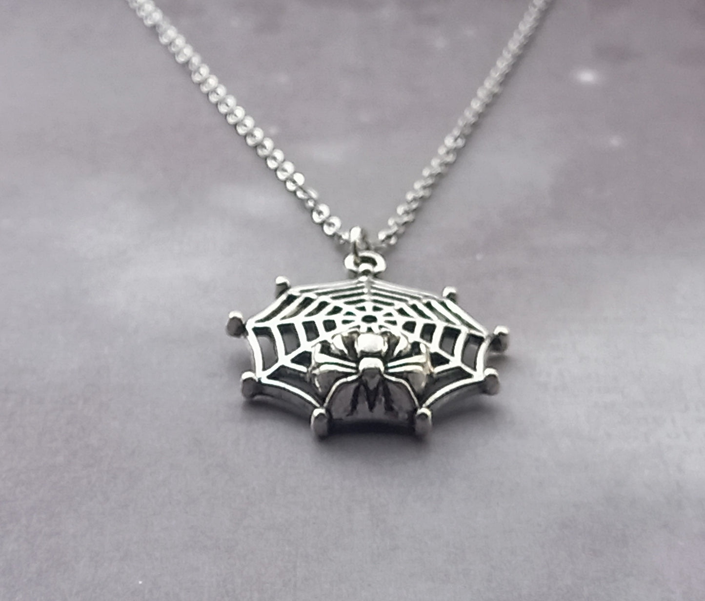 Spider and Web Necklace