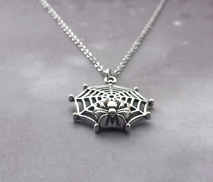 Spider and Web Necklace