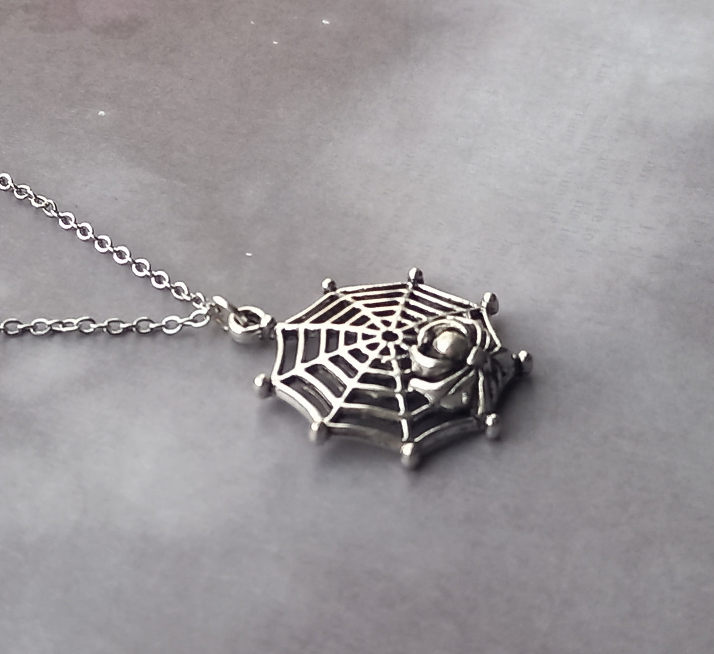 Spider and Web Necklace