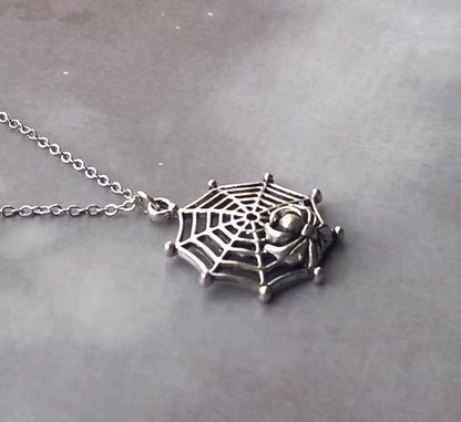 Spider and Web Necklace