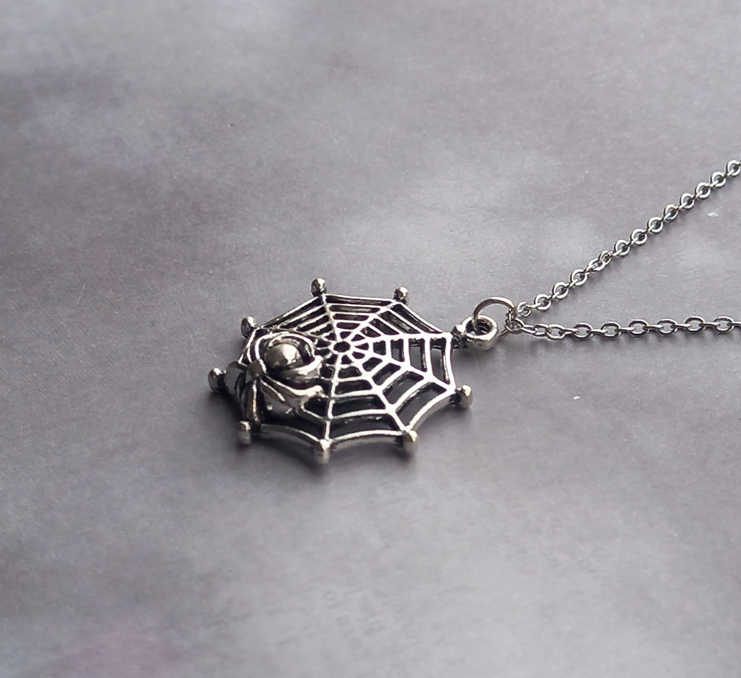 Spider and Web Necklace