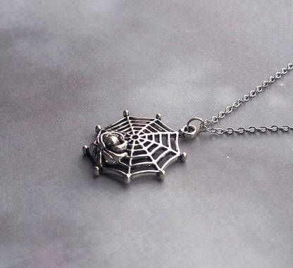 Spider and Web Necklace