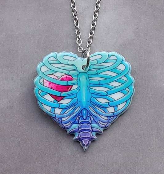 Rib Cage Heart Necklace