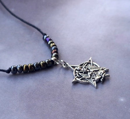 Rainbow Baphomet Cord Necklace