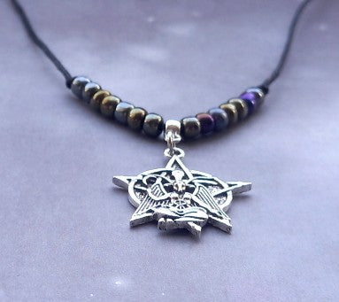 Rainbow Baphomet Cord Necklace