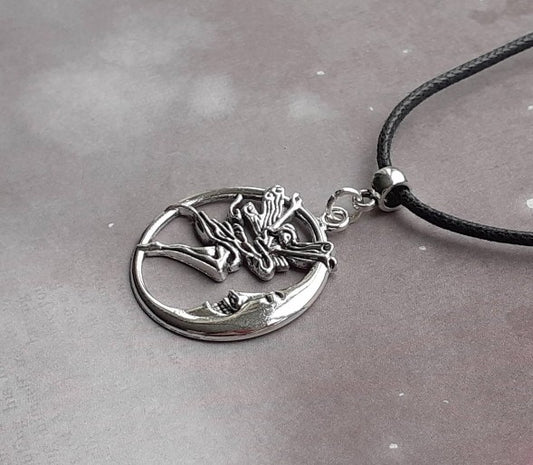 Fairy and Moon Cord Necklace