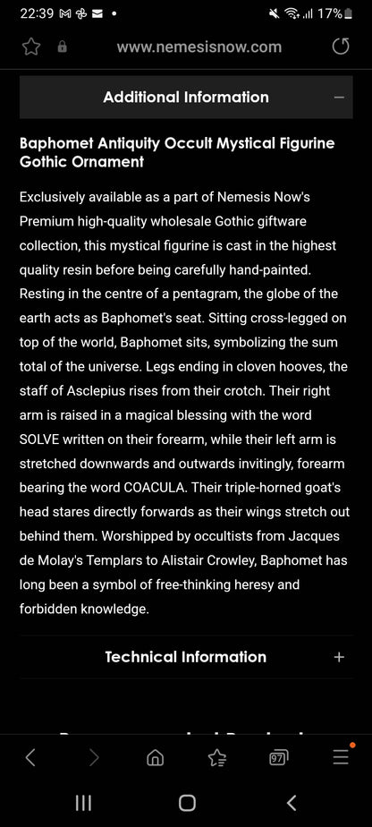 Baphomet Antiquity by Nemesis Now