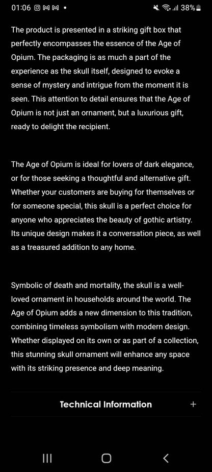 Age of Opium Skull by Nemesis Now