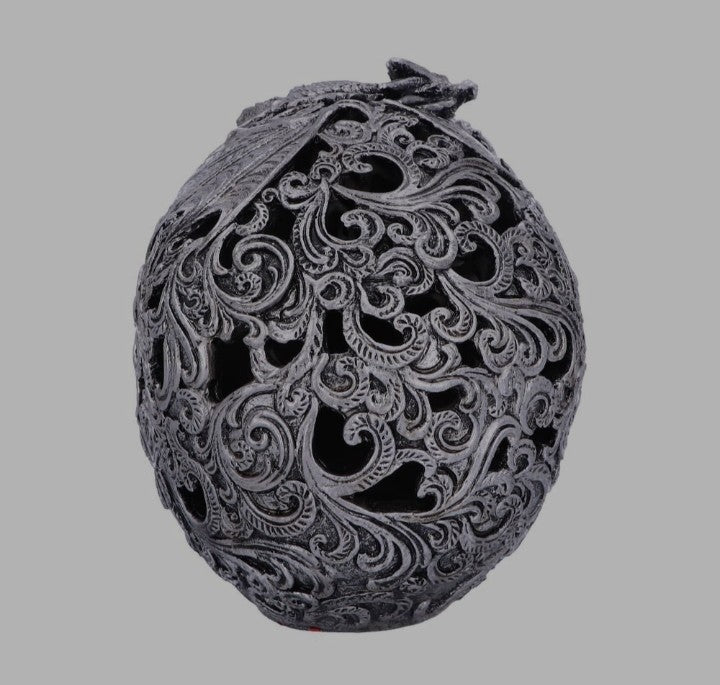 Cranial Drakos Silver Skull by Nemesis Now
