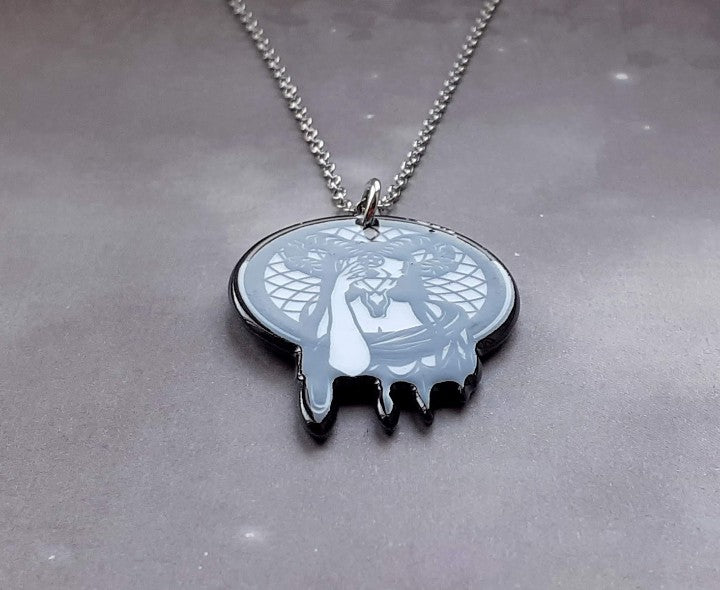 Baphomet Girl Dreamcatcher Acrylic Necklace