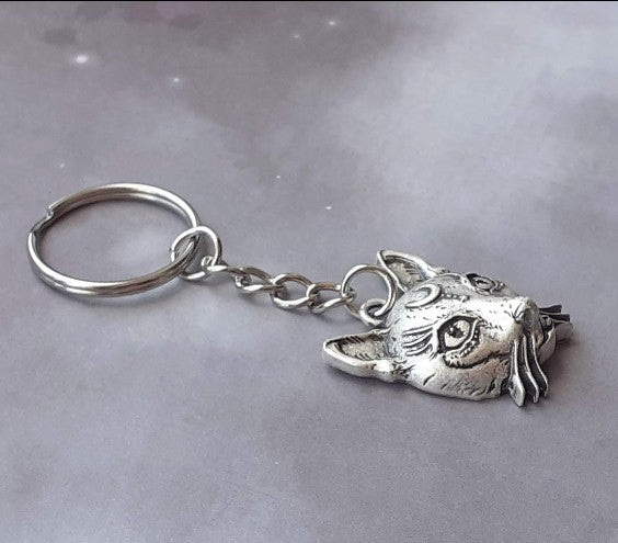 Cat Head Keyring