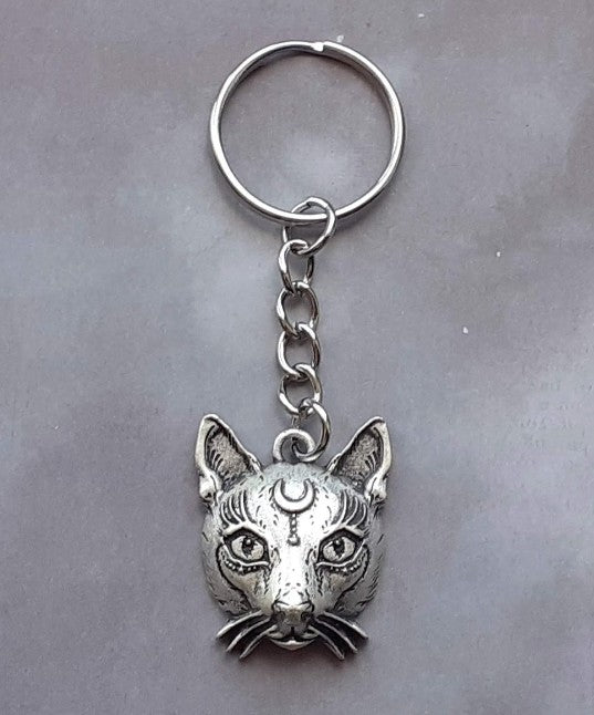 Cat Head Keyring