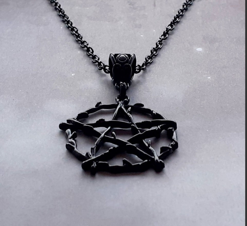 Black Rustic Pentagram Necklace